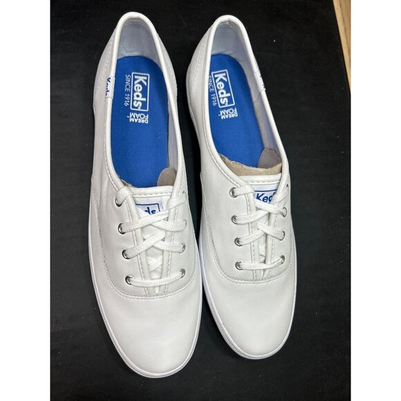 NWOT NEW Keds Womens White Leather Sneakers Size 10 XS Extra Slim - Picture 3 of 8
